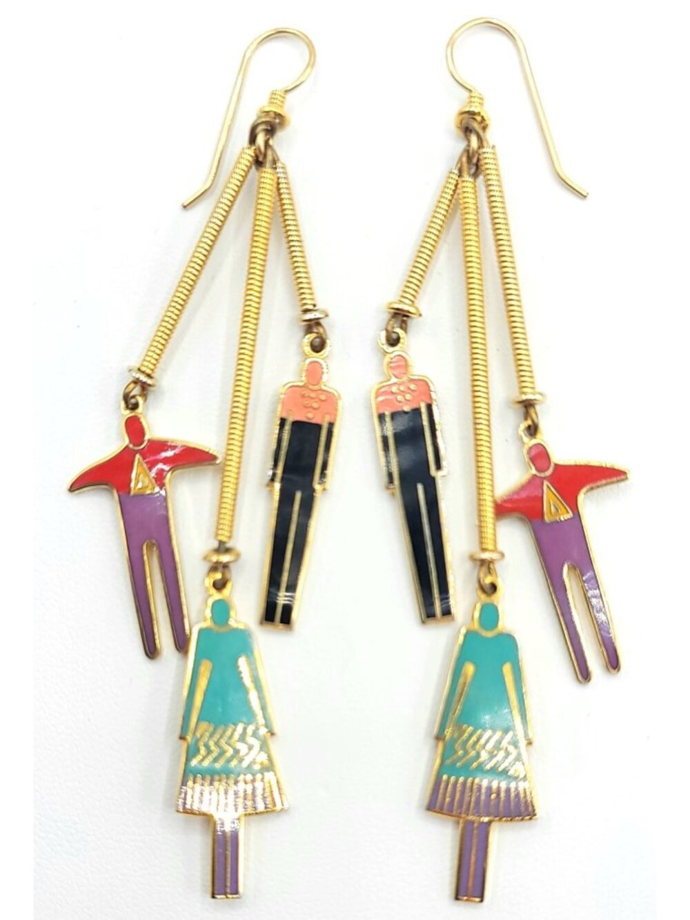 Laurel Burch Femme Homme, Man Woman French Wire Hook Dangle Earrings